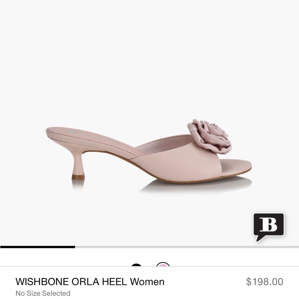 Pink / nude Wishbone Orla heel sandal with rose petal flower from Browns